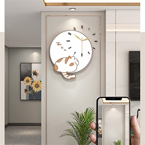 Genérico Reloj De Pared Sin Perforaciones para Sala De Estar Reloj Decorativo para El Hogar Reloj Pared Salon