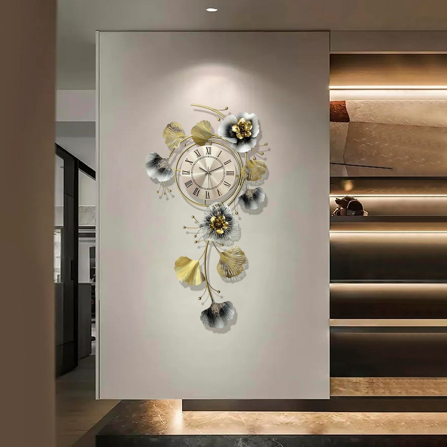 Genérico Reloj Pared Moderno Salón Relojes de Modernos para Salon Decorativos Decoración Decorativo Grande Decoracion Elegante Grandes Metal Alargado Relok