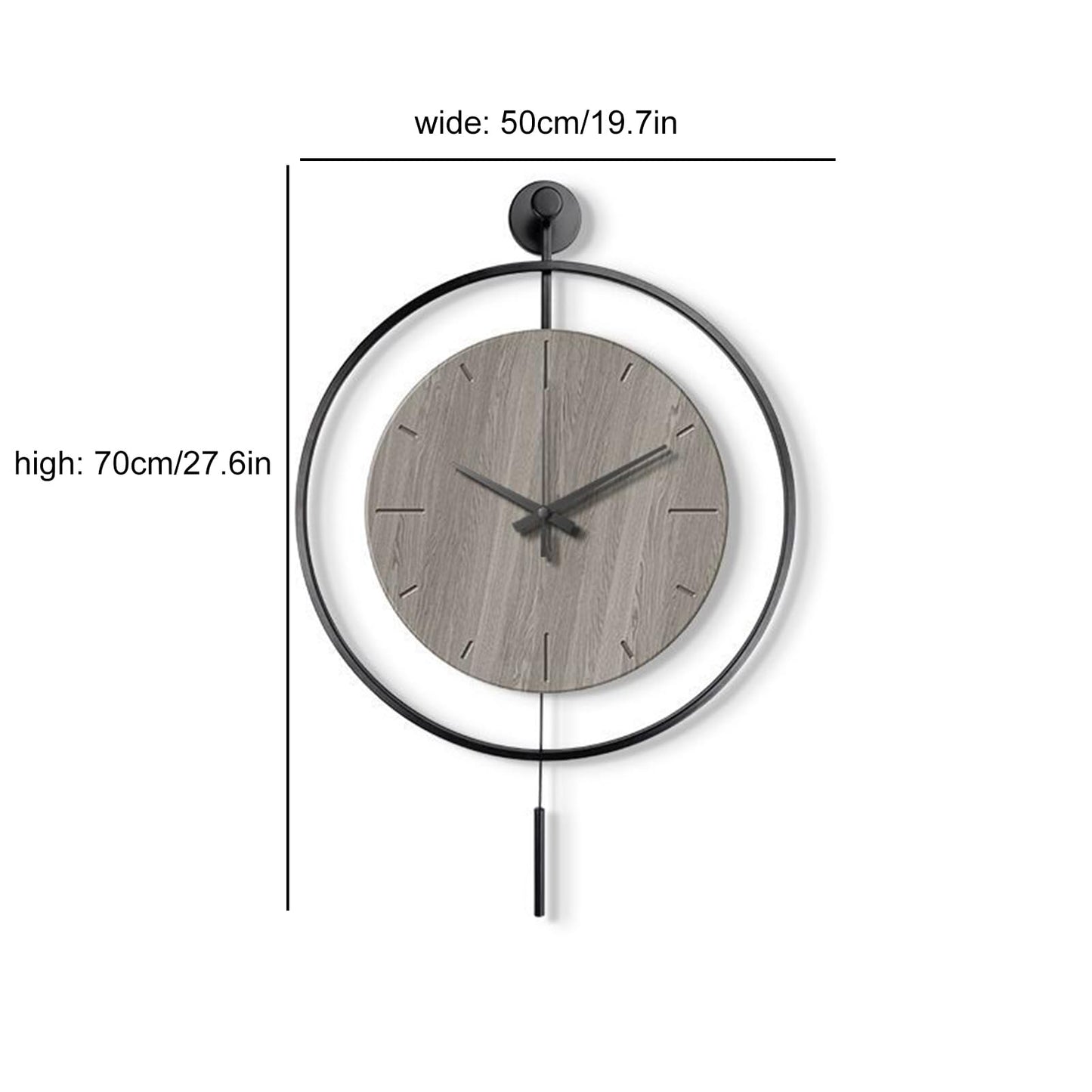 Relojes de pared para decoración de sala de estar, relojes de pared grandes y modernos decorativos con péndulo, funciona con pilas, para dormitorio, oficina, cocina, hogar, reloj de cuarzo de metal