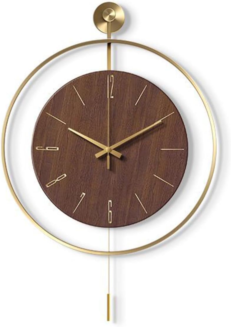 Relojes de pared para decoración de sala de estar, relojes de pared grandes y modernos decorativos con péndulo, funciona con pilas, para dormitorio, oficina, cocina, hogar, reloj de cuarzo de metal