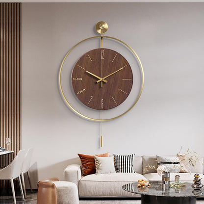 Relojes de pared para decoración de sala de estar, relojes de pared grandes y modernos decorativos con péndulo, funciona con pilas, para dormitorio, oficina, cocina, hogar, reloj de cuarzo de metal