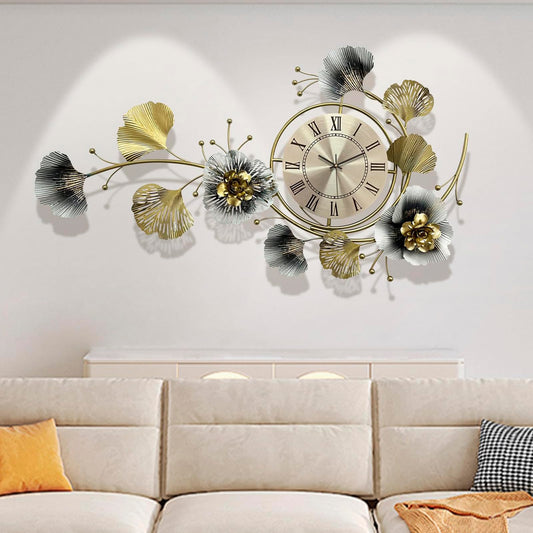 Genérico Reloj Pared Moderno Salón Relojes de Modernos para Salon Decorativos Decoración Decorativo Grande Decoracion Elegante Grandes Metal Alargado Relok